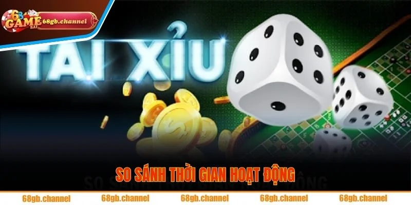 So Sánh Tài Xỉu Livestream Và Tài Xỉu Md5 Tại 68GB Nên Chọn Cái Nào? 3 So sánh thời gian hoạt động của tài xỉu MD5 và Live