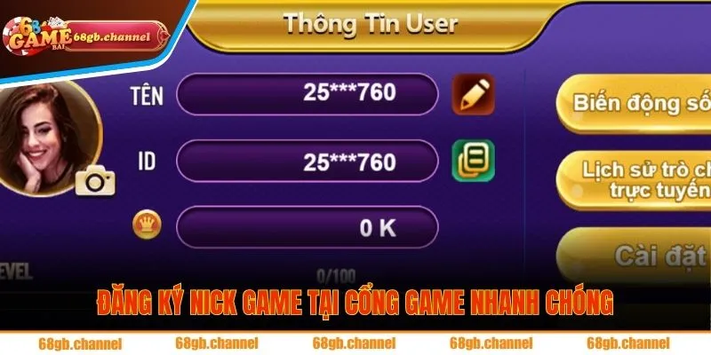 Thao tác đăng ký nick game tại cổng game nhanh chóng